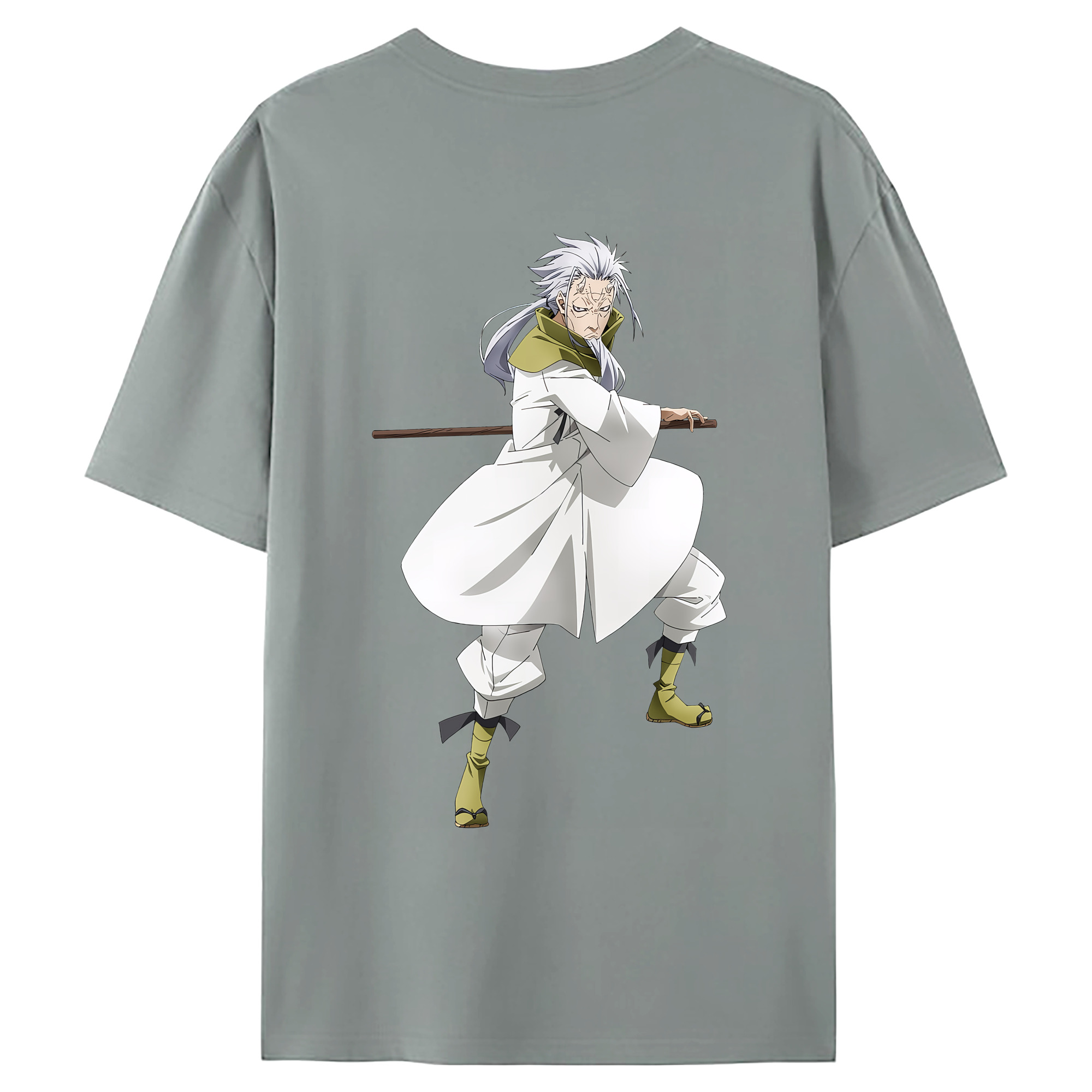 （画像用） 転スラ Regarding Reincarnated to Slime 綿100％ メンズ半袖Tシャツ（バックプリント） 通気性